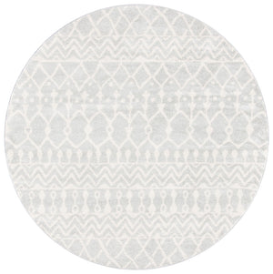 Tulum 270 Bohemian Power Loomed Polypropylene Pile Rug Light Grey / Ivory