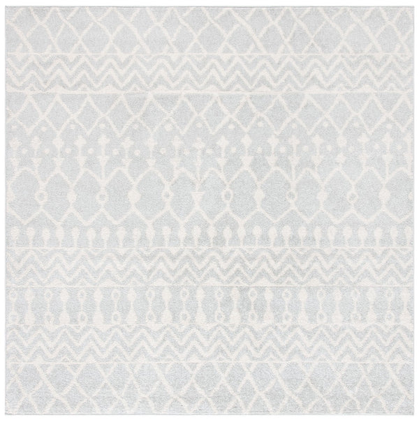 Tulum 270 Bohemian Power Loomed Polypropylene Pile Rug Light Grey / Ivory