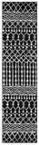 Tulum 270 Bohemian Power Loomed Polypropylene Pile Rug Black / Ivory