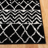 Tulum 270 Bohemian Power Loomed Polypropylene Pile Rug Black / Ivory