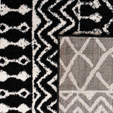 Tulum 270 Bohemian Power Loomed Polypropylene Pile Rug Black / Ivory