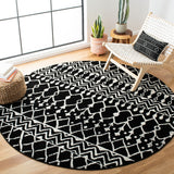 Tulum 270 Bohemian Power Loomed Polypropylene Pile Rug Black / Ivory