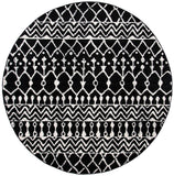 Tulum 270 Bohemian Power Loomed Polypropylene Pile Rug Black / Ivory