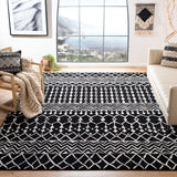 Tulum 270 Bohemian Power Loomed Polypropylene Pile Rug Black / Ivory