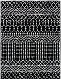 Tulum 270 Bohemian Power Loomed Polypropylene Pile Rug Black / Ivory