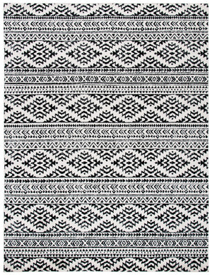 Tulum 272 Bohemian Power Loomed Polypropylene Pile Rug Ivory / Black