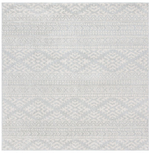 Tulum 272 Bohemian Power Loomed Polypropylene Pile Rug Light Grey / Ivory
