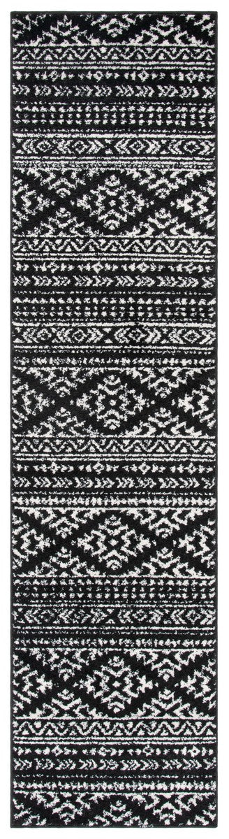 Tulum 272 Bohemian Power Loomed Polypropylene Pile Rug Black / Ivory