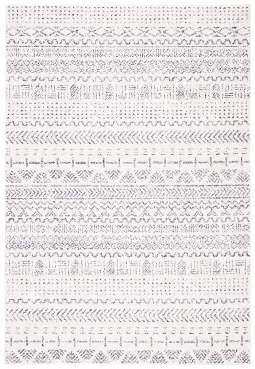 Tulum 600  Powerloomed 78 % Polypropylene + 14 % Jute + 8 % Latex Rug Ivory / Grey