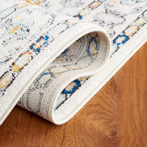 Safavieh Tulum 660 Power Loomed  Rug Ivory Grey / Blue Rust TUL660A-7R