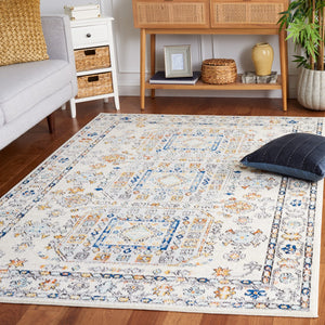 Safavieh Tulum 660 Power Loomed  Rug Ivory Grey / Blue Rust TUL660A-7R
