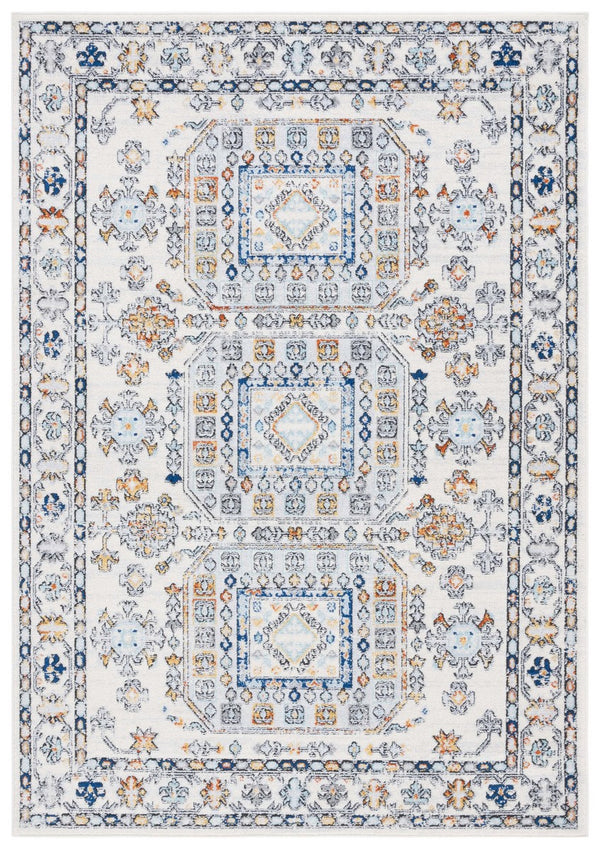 Safavieh Tulum 660 Power Loomed  Rug Ivory Grey / Blue Rust TUL660A-7R