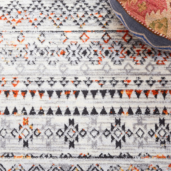 Safavieh Tulum 663 Power Loomed  Rug Ivory Grey / Rust TUL663P-8