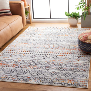 Safavieh Tulum 663 Power Loomed  Rug Ivory Grey / Rust TUL663P-8