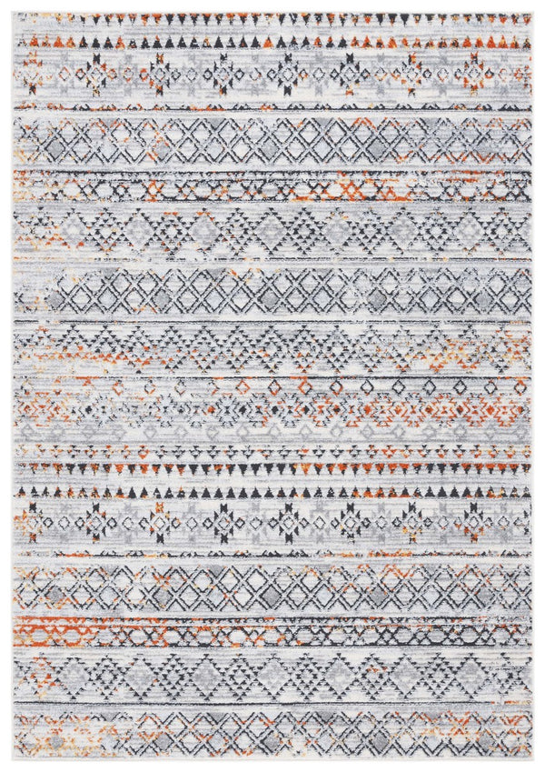 Safavieh Tulum 663 Power Loomed  Rug Ivory Grey / Rust TUL663P-8