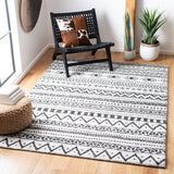 Tunisia 735 Bohemian Power Loomed 100 % Polyproplene Pile Rug Ivory / Black