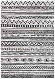 Tunisia 735 Bohemian Power Loomed 100 % Polyproplene Pile Rug Ivory / Black