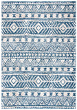 Tunisia 739 Bohemian Power Loomed 100 % Polyproplene Pile Rug Navy / Ivory