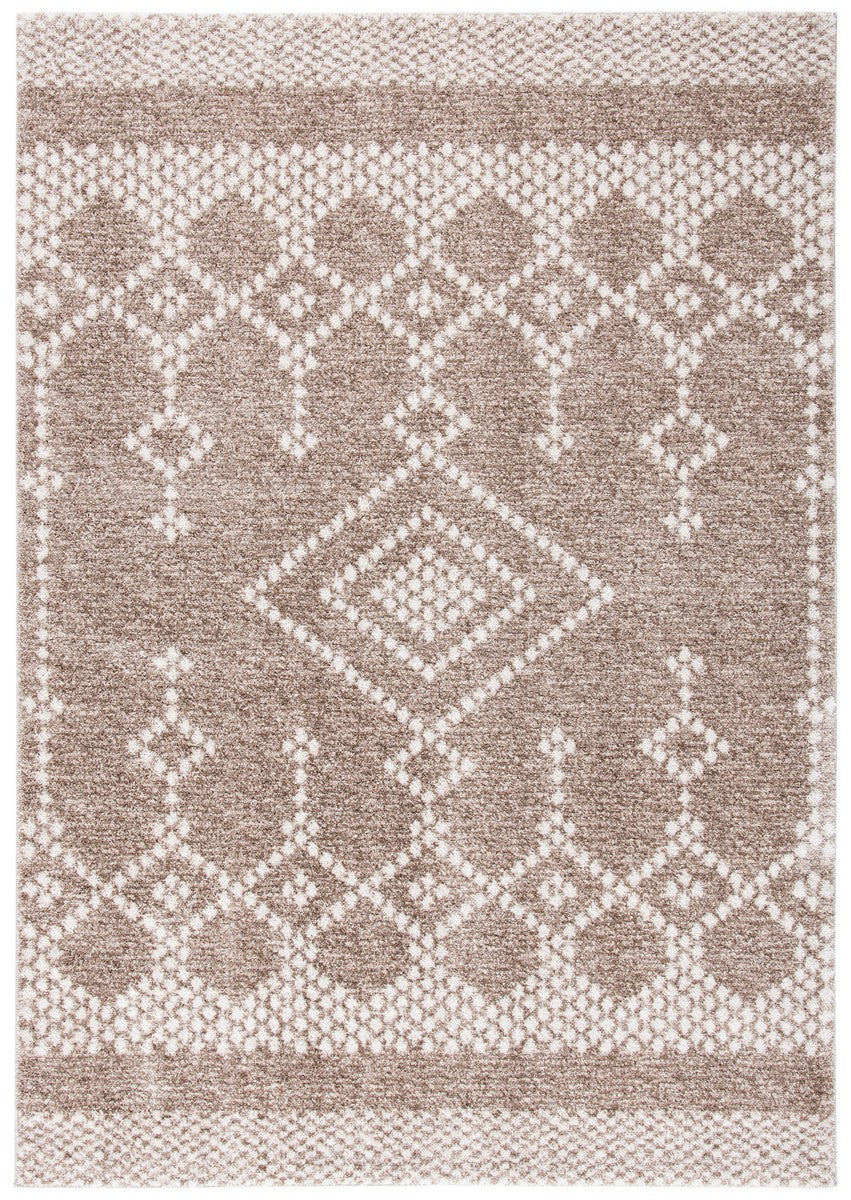 Tunisia 741 Bohemian Power Loomed 100 % Polyproplene Pile Rug Tan / Ivory