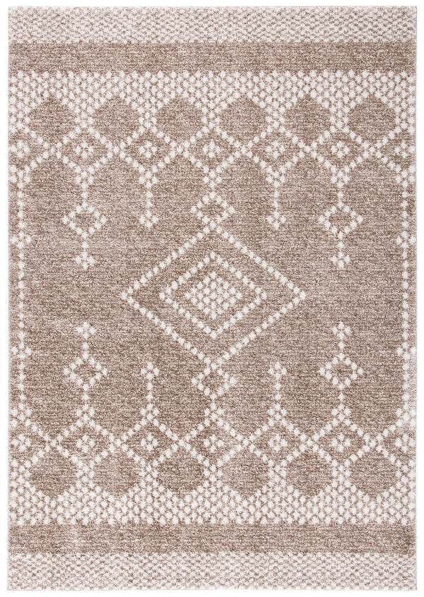 Tunisia 741 Bohemian Power Loomed 100 % Polyproplene Pile Rug Tan / Ivory