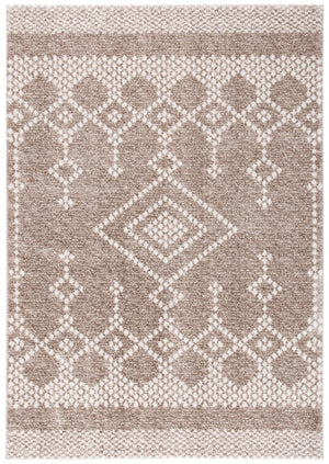 Tunisia 741 Bohemian Power Loomed 100 % Polyproplene Pile Rug Tan / Ivory