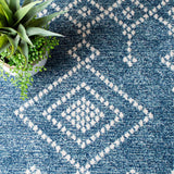 Tunisia 741 Bohemian Power Loomed 100 % Polyproplene Pile Rug Navy / Ivory