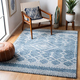 Tunisia 741 Bohemian Power Loomed 100 % Polyproplene Pile Rug Navy / Ivory