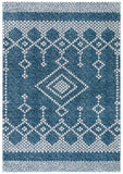 Tunisia 741 Bohemian Power Loomed 100 % Polyproplene Pile Rug Navy / Ivory