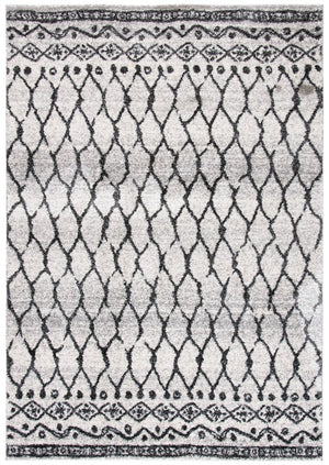 Tunisia 760 Bohemian Power Loomed 100 % Polyproplene Pile Rug Ivory / Black