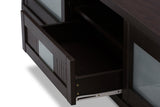 Baxton Studio Gerhardine Dark Brown Wood 70-inch TV Cabinet with 2 Sliding Doors and Drawer