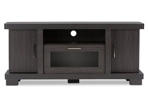 Baxton Studio Viveka 47-Inch Dark Brown Wood TV Cabinet with 2 Doors