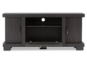 Baxton Studio Viveka 47-Inch Dark Brown Wood TV Cabinet with 2 Doors