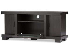 Baxton Studio Viveka 47-Inch Dark Brown Wood TV Cabinet with 2 Doors