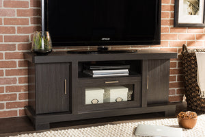 Baxton Studio Viveka 47-Inch Dark Brown Wood TV Cabinet with 2 Doors