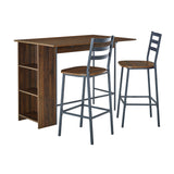 3 Piece Drop Leaf Counter Table Set