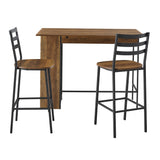 3 Piece Drop Leaf Counter Table Set Reclaimed Barnwood