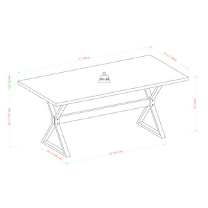 Amherst 72" X Leg Dining Table