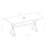 Amherst 72" X Leg Dining Table