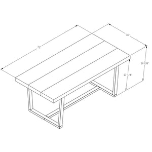 Modern Farmhouse Solid Plank Top Dining Table – Reclaimed Barnwood 