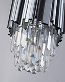 Bethel Chrome Single Pendant Lighting in Stainless Steel & Crystal