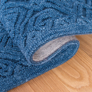 Textural 101 Hand Tufted 80% Wool 20% Cotton Contemporary Rug Dark Blue 80% Wool 20% Cotton TXT101N-5