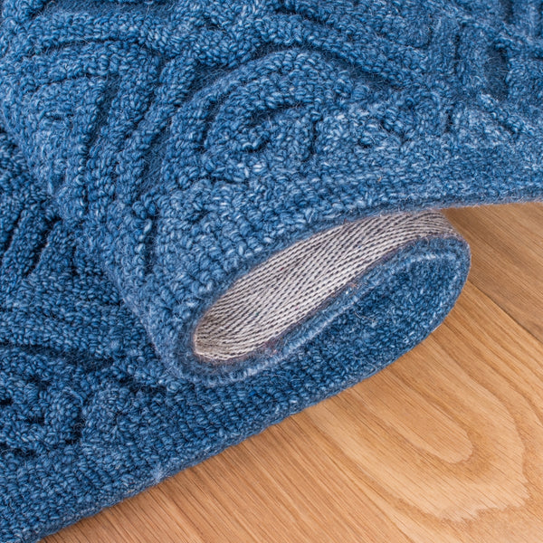 Textural 101 Hand Tufted 80% Wool 20% Cotton Contemporary Rug Dark Blue 80% Wool 20% Cotton TXT101N-5