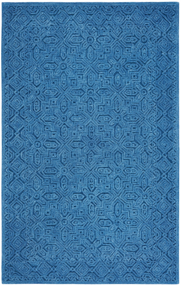 Textural 101 Hand Tufted 80% Wool 20% Cotton Contemporary Rug Dark Blue 80% Wool 20% Cotton TXT101N-5