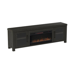 Legends Furniture Distressed Black TV Stand with 42 Inch Electric Fireplace Included TY5401.CLV