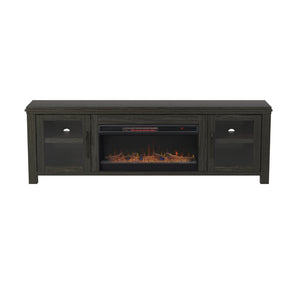 Legends Furniture Distressed Black TV Stand with 42 Inch Electric Fireplace Included TY5401.CLV