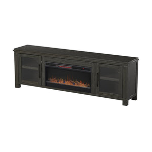 Legends Furniture Distressed Black TV Stand with 42 Inch Electric Fireplace Included TY5401.CLV