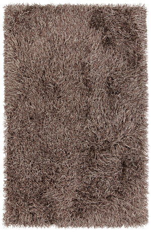 Chandra Rugs Tyra 80% Polyester + 20% Cotton Hand-Woven Shag Rug Brown/Black/Beige 9' x 13'