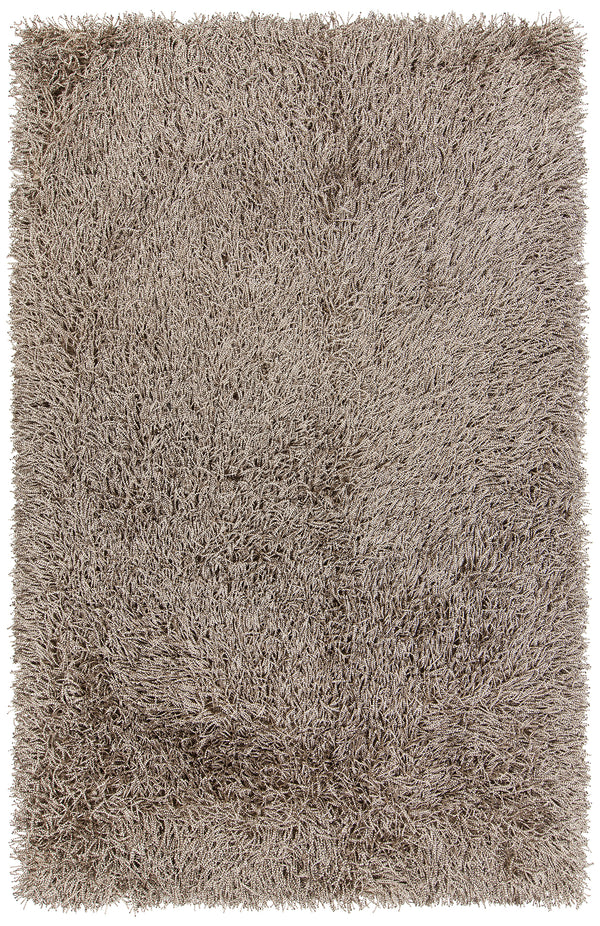 Chandra Rugs Tyra 80% Polyester + 20% Cotton Hand-Woven Shag Rug Beige/Black 9' x 13'