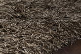 Chandra Rugs Tyra 80% Polyester + 20% Cotton Hand-Woven Shag Rug Beige/Black 9' x 13'