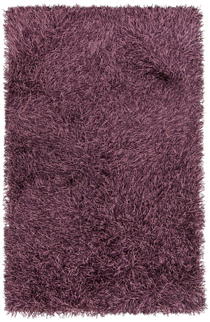 Chandra Rugs Tyra 80% Polyester + 20% Cotton Hand-Woven Shag Rug Purple/Black/Pink 9' x 13'